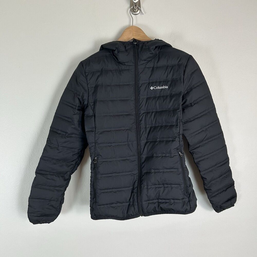 Columbia Jacket Womens M Black Puffer Duck Down 650 Insulated Bomber Lady